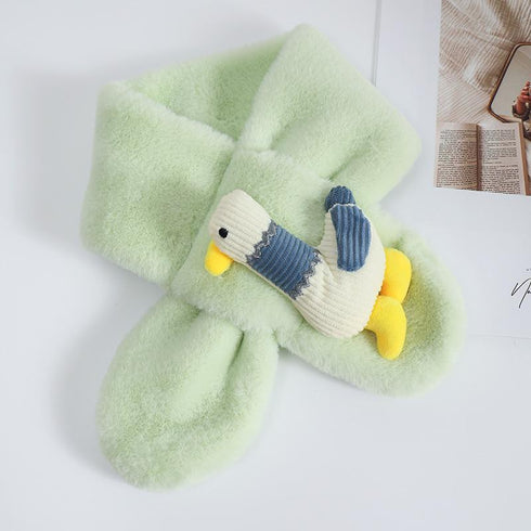 Children's Plush Scarf With Zoo Animal Decal
